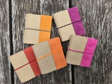 Buch A7 Jute/Leder